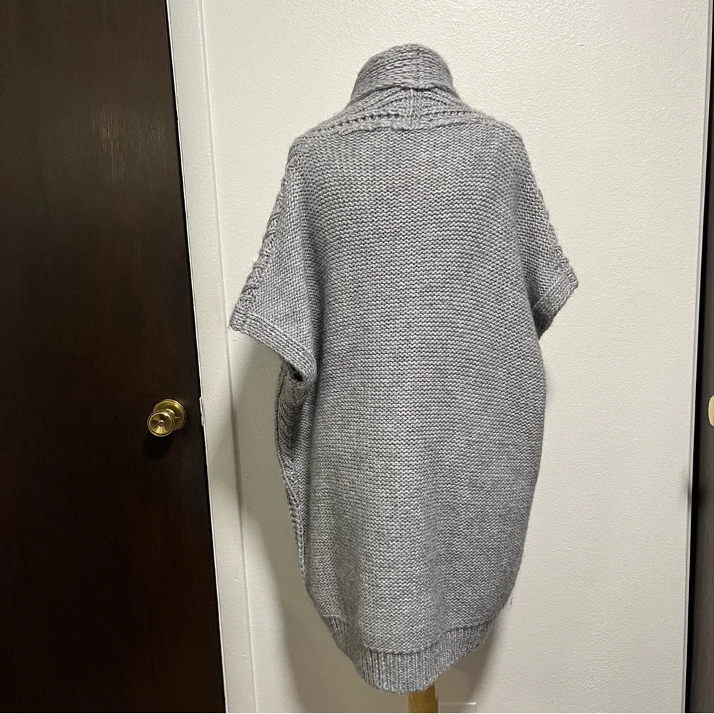 Anthropologie Gray Chunky Knit Open Cardigan - Picture 3 of 7